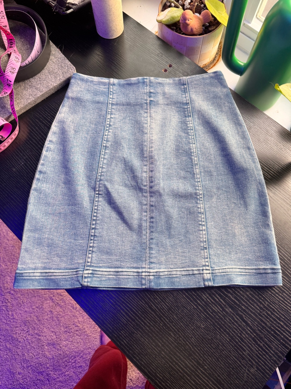 Audrey Light Blue Denim Pencil Skirt